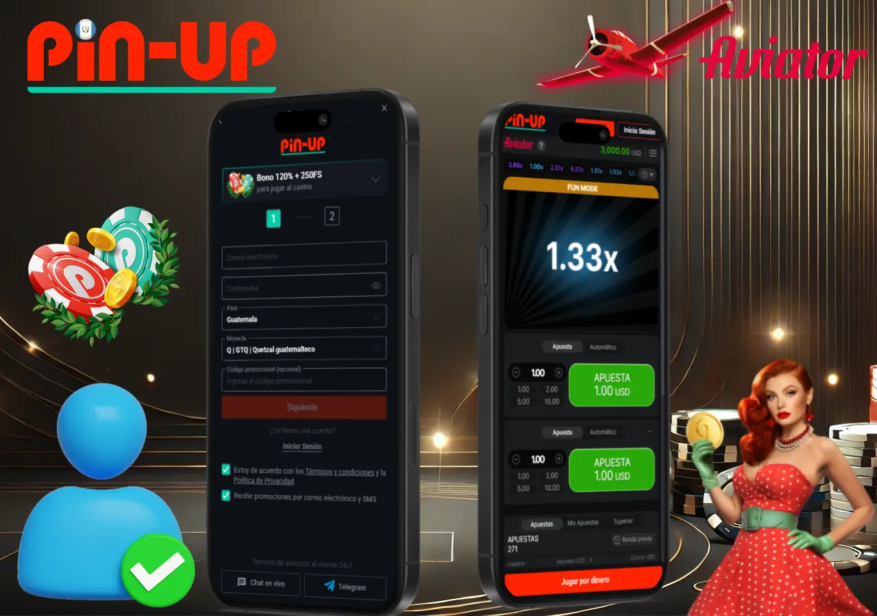 Disfruta del emocionante juego Aviator en Pin-Up con una bonificación del 120% en Guatemala