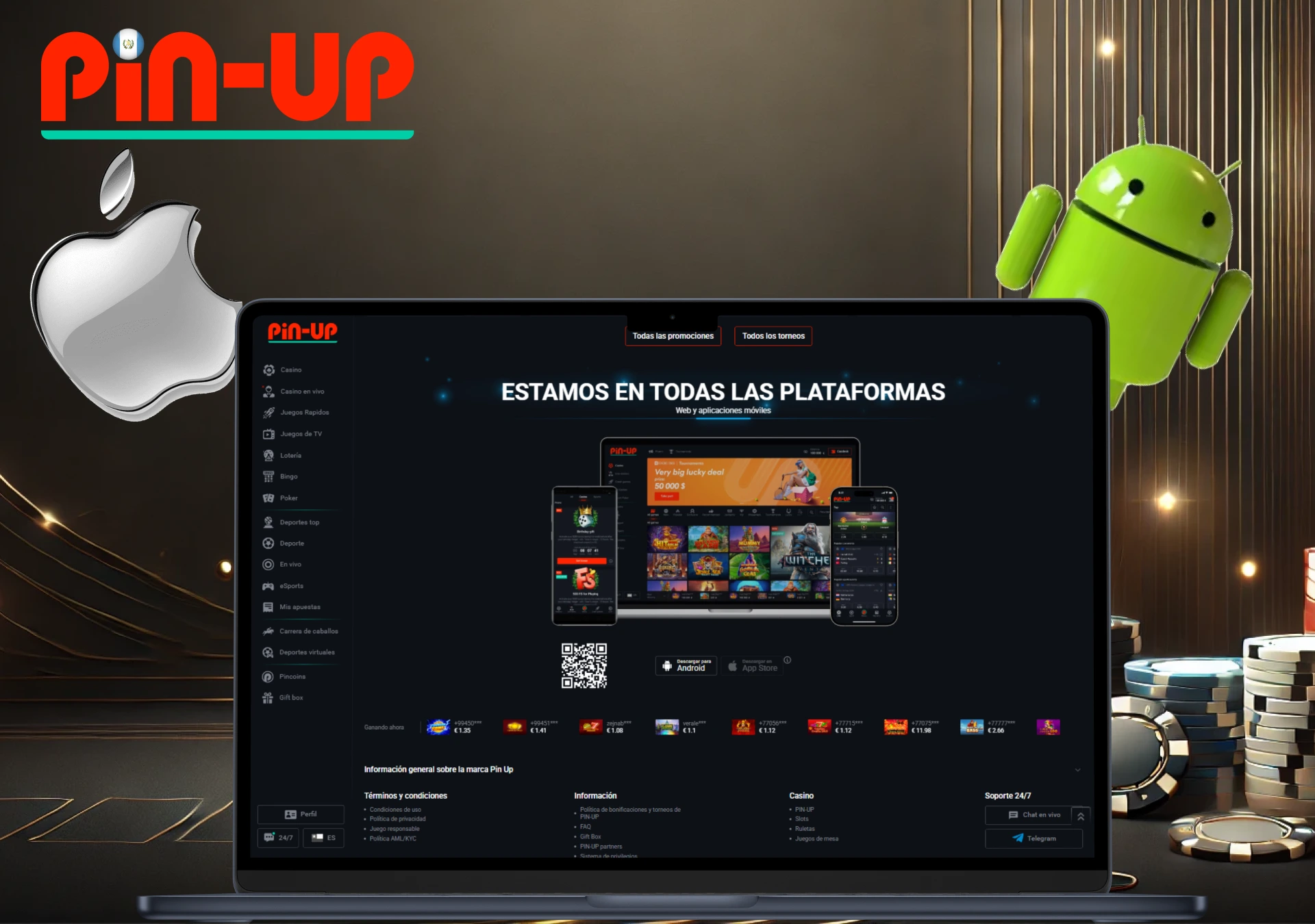 Aplicación móvil : apuestas y casino en línea desde Android e iOS.